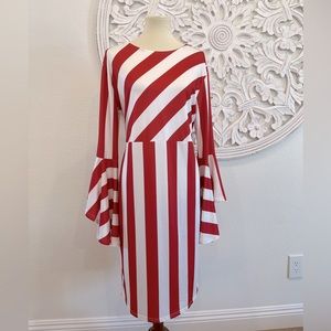 Yuheng red & white plus size women’s dress